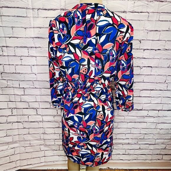J.Crew Lace-up printed dress 3/4 sleeves size M - Picture 3 of 7